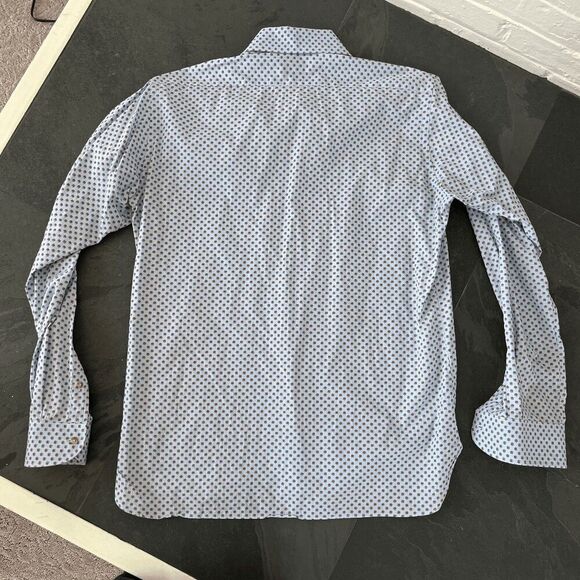 Ike Behar Blue Floral Print Button-Up Shirt 100% Cotton Made in USA - Picture 8 of 8